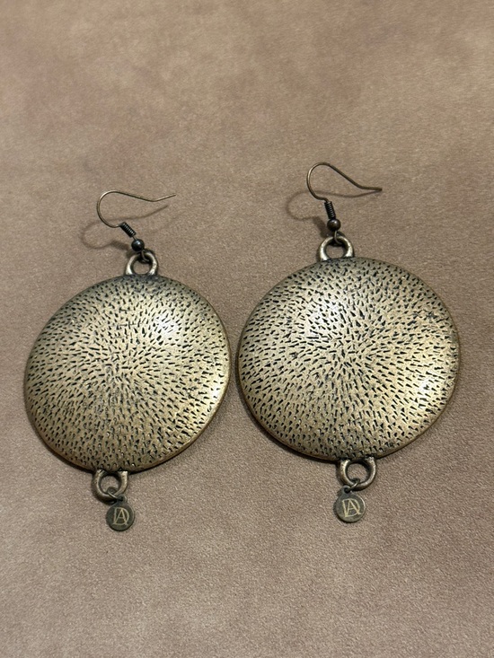 Jewelry - Bronze Gold Disc Drop Earrings